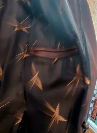 Chaquetón de cuero marrón chocolate