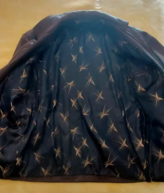 Chaquetón de cuero marrón chocolate