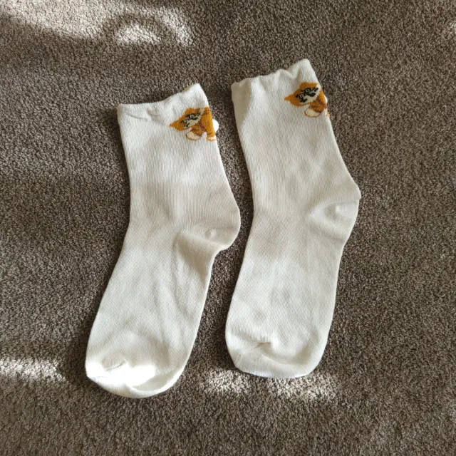 Meias Gato Laranja com Pompons