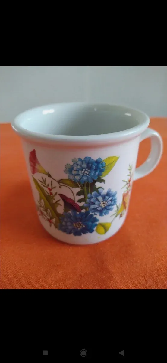 Tazza vintage in porcellana decorata