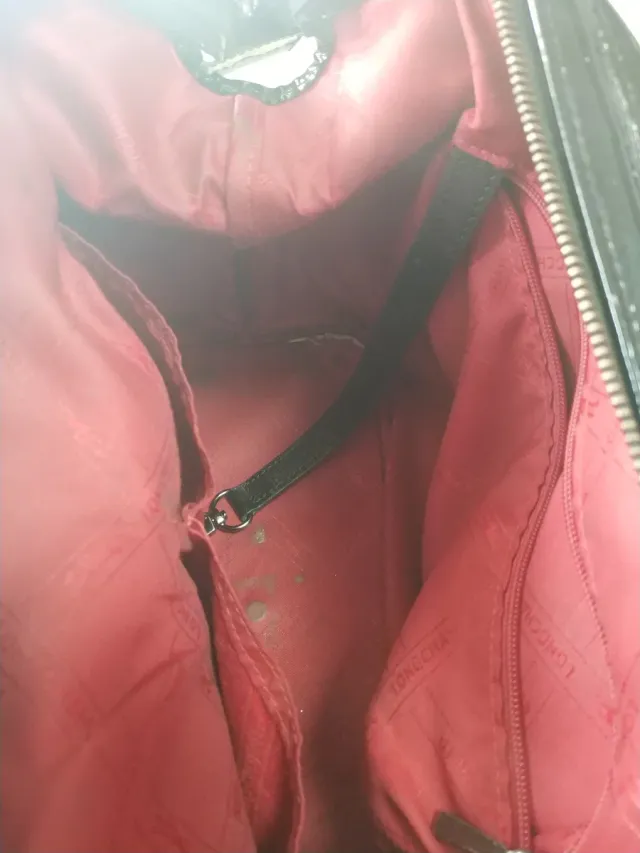 Bolso charol negro Longchamp Kate Moss