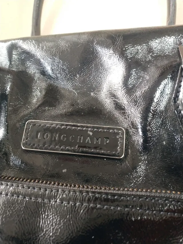 Bolso charol negro Longchamp Kate Moss