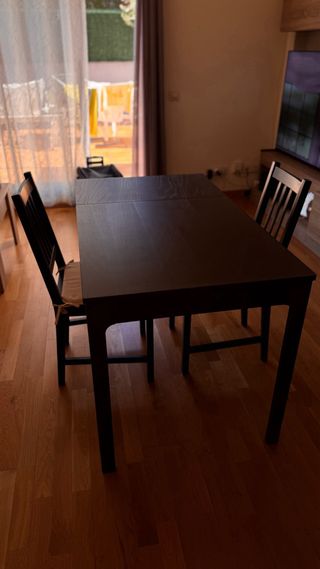 Mesa comedor extensible madera wengué