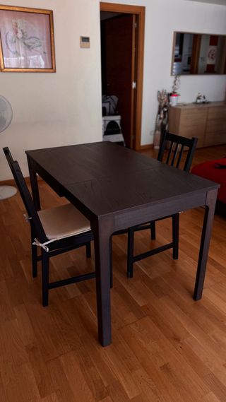 Mesa comedor extensible madera wengué