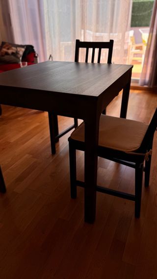 Mesa comedor extensible madera wengué