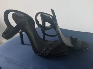 Zara Sandalias Tacón Brillantes Talla 36