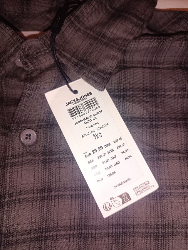 Camicia Jack & Jones a quadri uomo Taglia L
