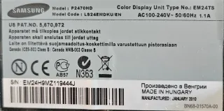 Monitor Samsung SyncMaster P2470HD