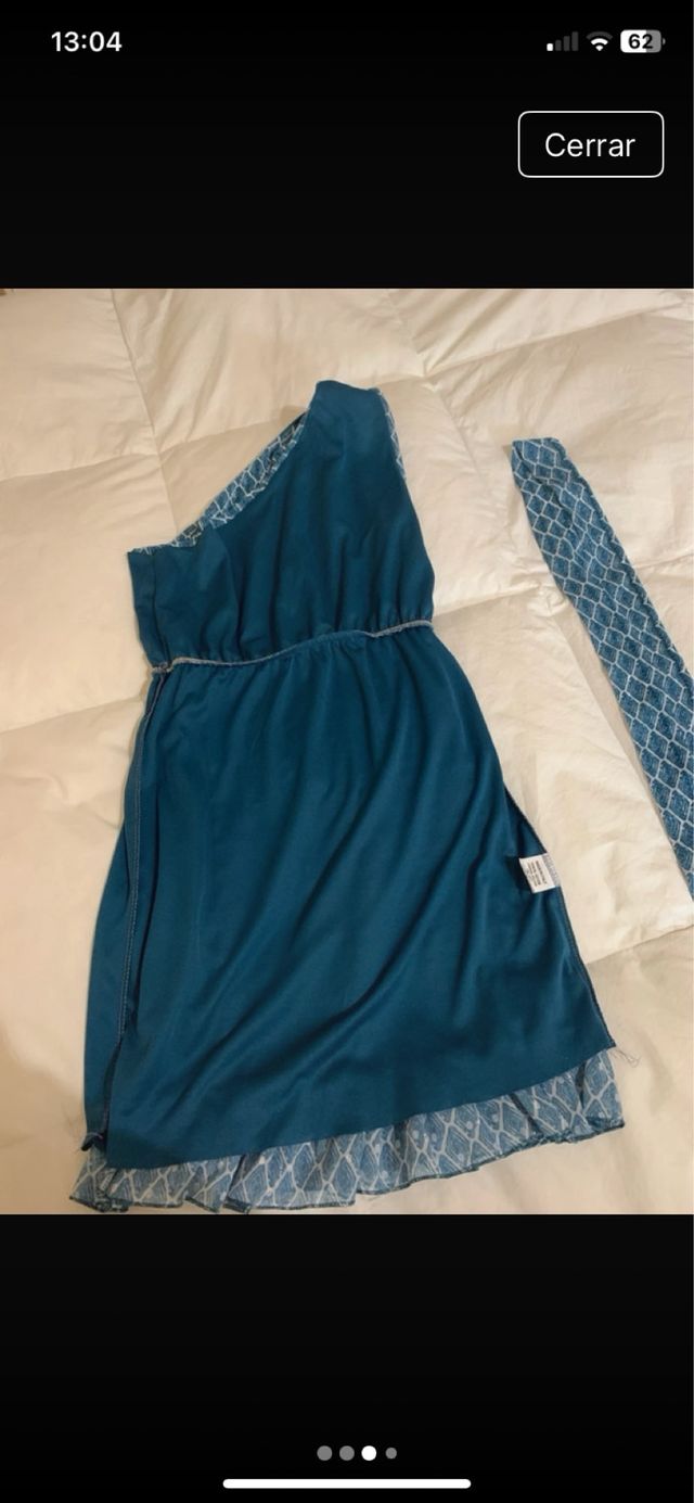 Vestido azul y blanco