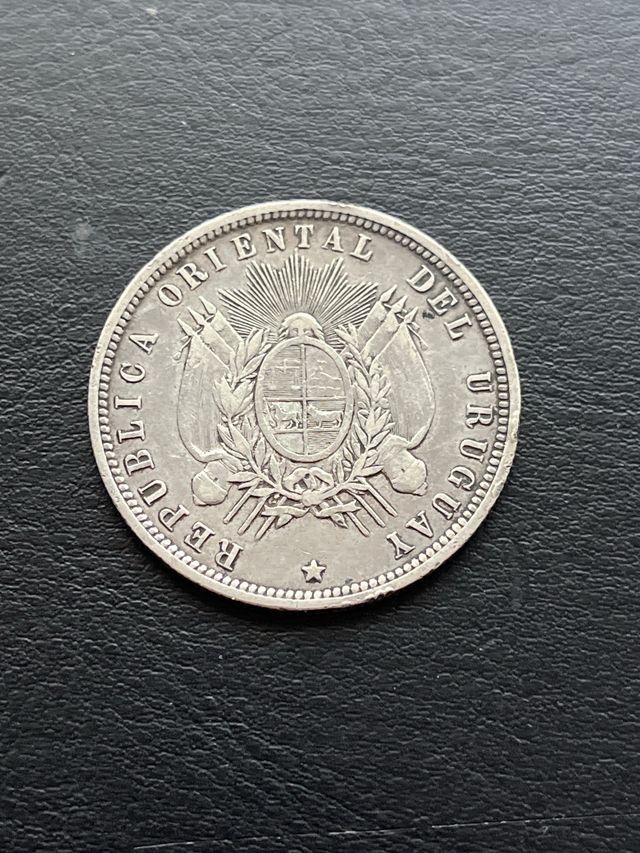 Uruguay 50 Centésimos 1877 Plata