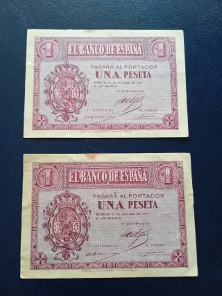 Billetes correlativos 1 peseta