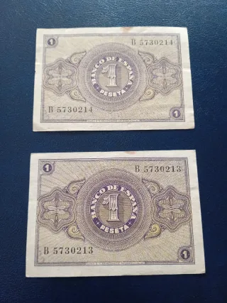 Billetes correlativos 1 peseta