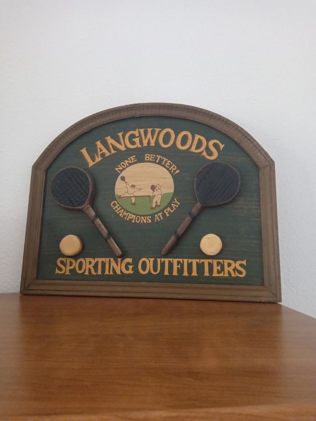 Cartel decorativo vintage madera