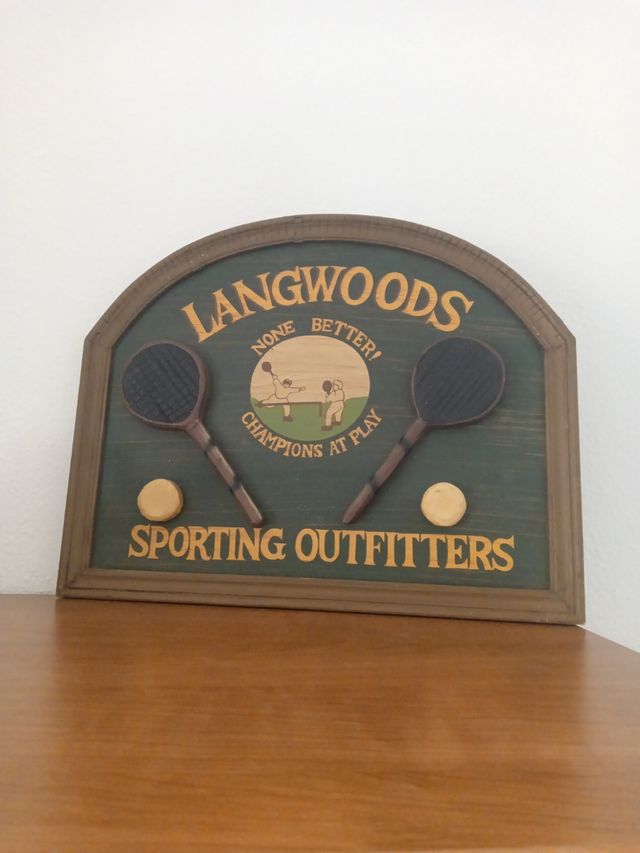 Cartel decorativo vintage madera