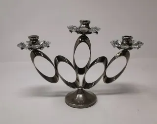 Piccolo candelabro argento e cristallo