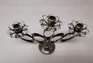 Piccolo candelabro argento e cristallo