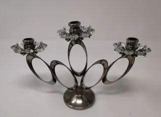 Piccolo candelabro argento e cristallo