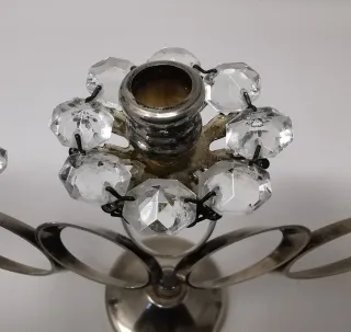 Piccolo candelabro argento e cristallo