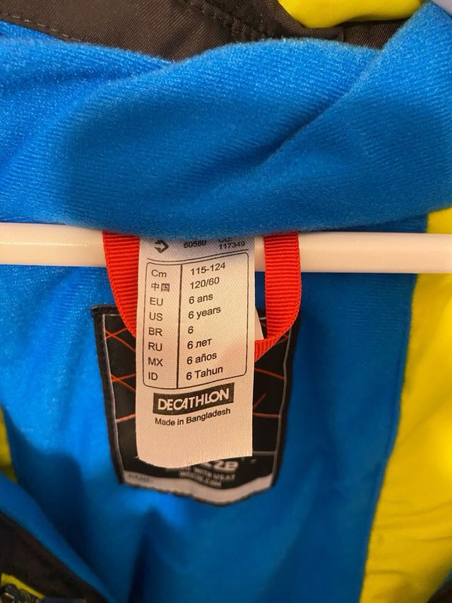 Chaqueta niño/a esquí talla 6