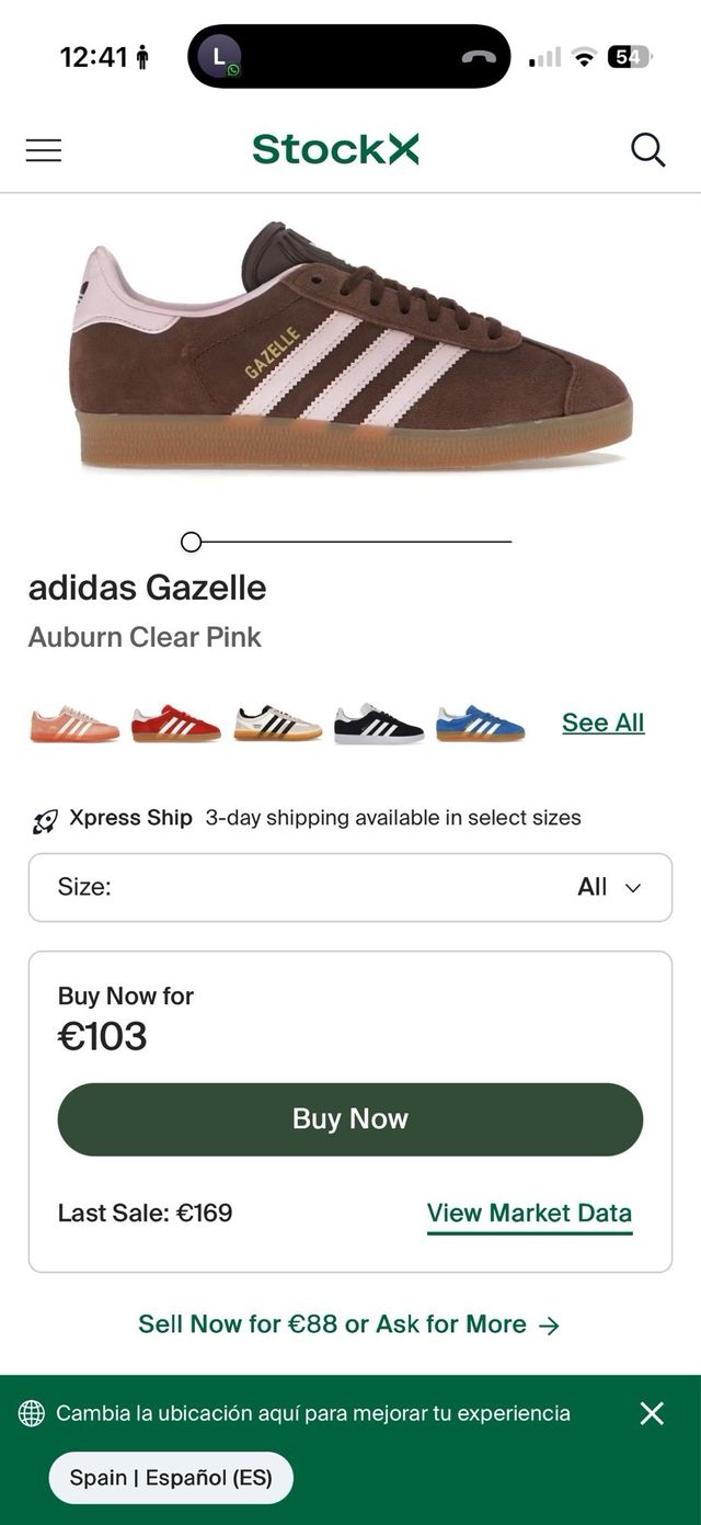 Zapatilla Adidas Gazelle Marrón y Rosa ORIGINAL