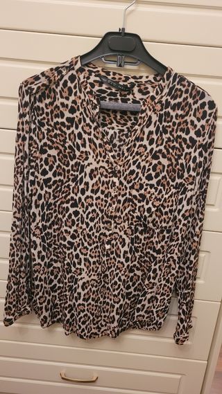 Blusa Zara Animal Print Manga Larga