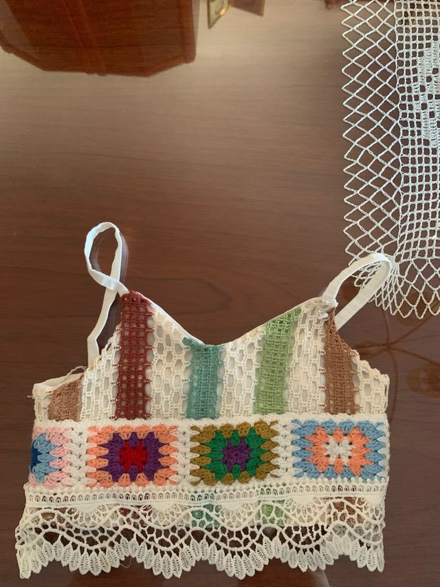 Top crochet niña multicolor