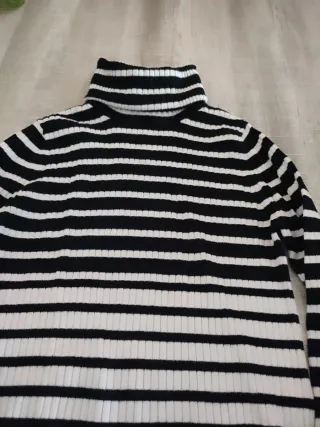 Jersey cuello alto rayas mujer