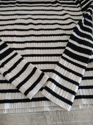 Jersey cuello alto rayas mujer