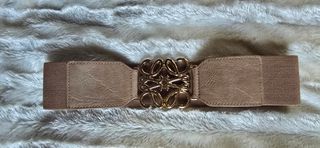 Cinturón elástico Loewe beige y dorado