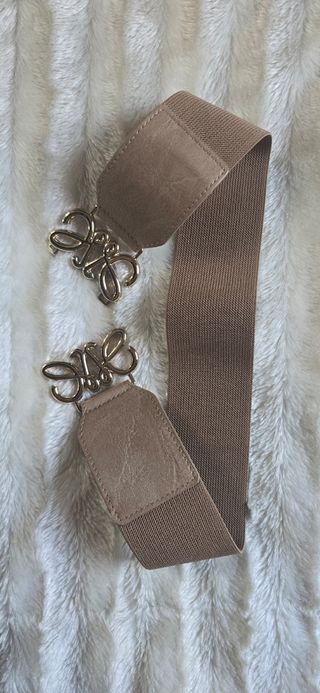 Cinturón elástico Loewe beige y dorado