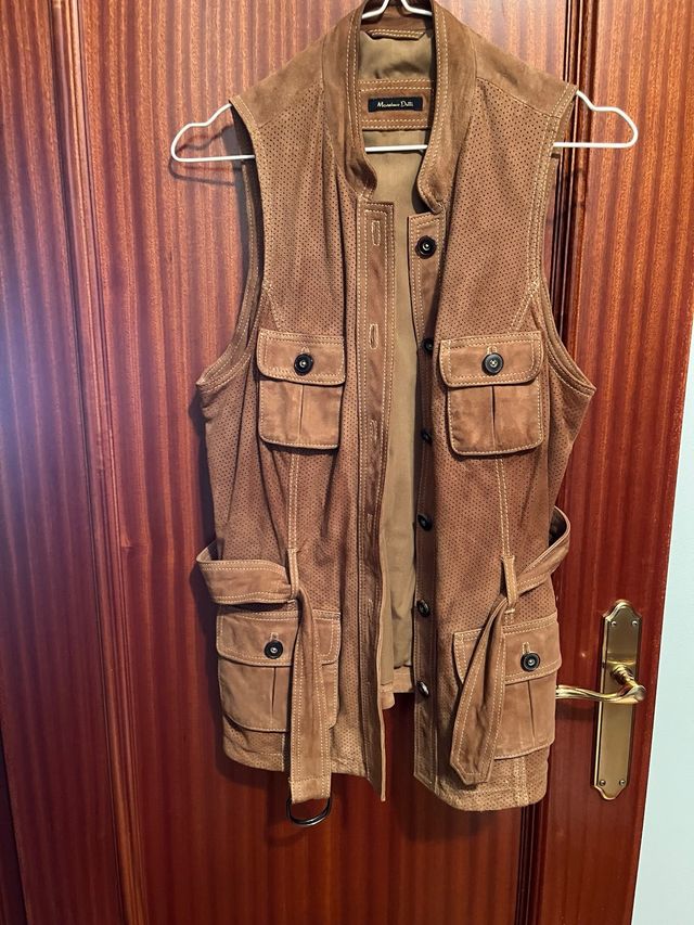 Chaleco Massimo Dutti Piel Marrón