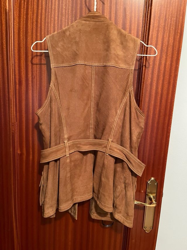 Chaleco Massimo Dutti Piel Marrón