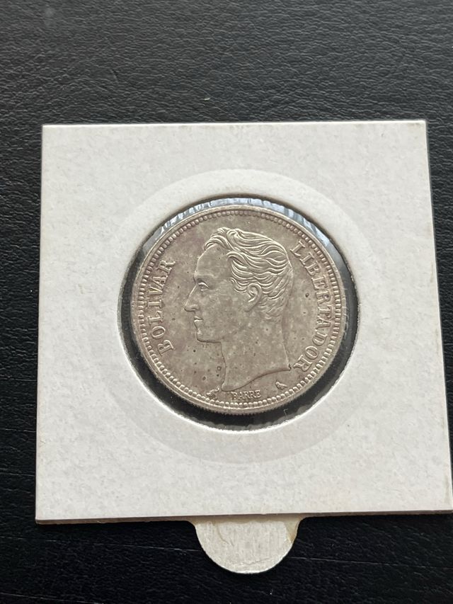 Moneda Venezuela 1 Bolivar 1960 Plata