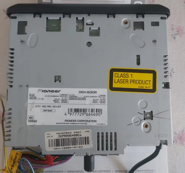 Radio CD Pioneer DEH-1630R Negro