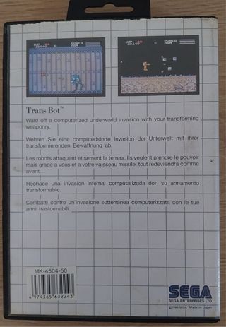 TransBot Sega Master System Juego Cartucho