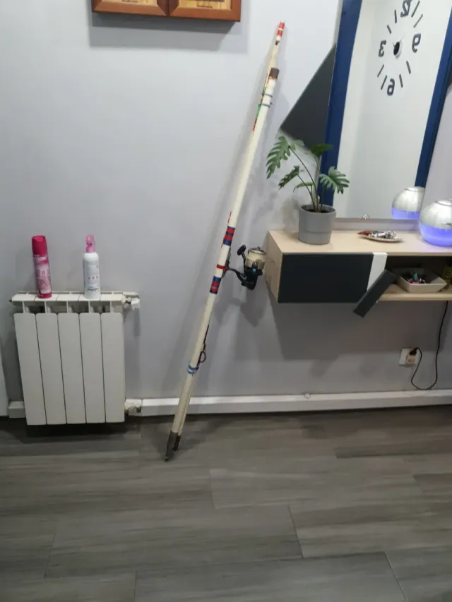 Caña de pescar con carrete