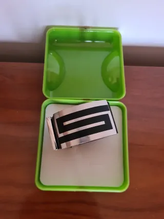 Pulsera Cristian Lay Negra y Acero.