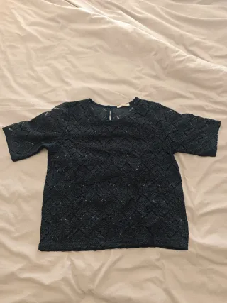 Camiseta encaje azul