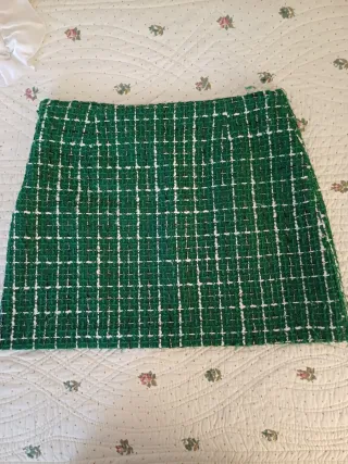 Minifalda Sfera cuadros verde