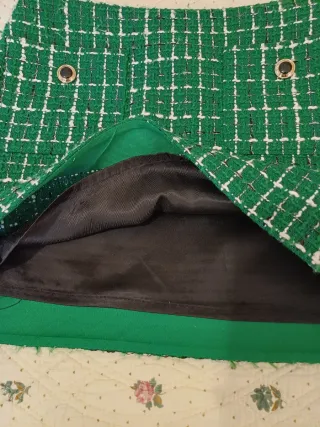 Minifalda Sfera cuadros verde