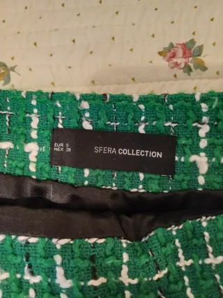 Minifalda Sfera cuadros verde