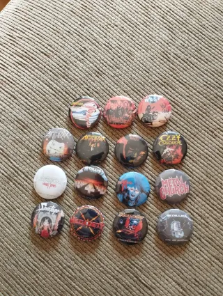 Lote 15 Chapas Heavy Rock Varias Bandas
