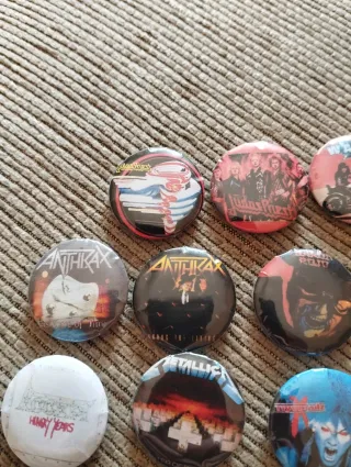 Lote 15 Chapas Heavy Rock Varias Bandas