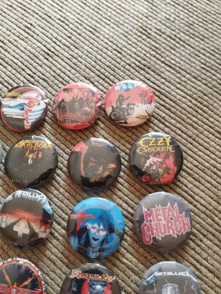 Lote 15 Chapas Heavy Rock Varias Bandas