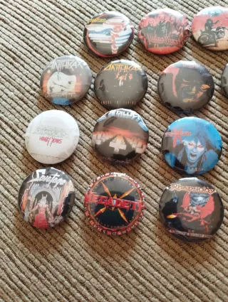 Lote 15 Chapas Heavy Rock Varias Bandas