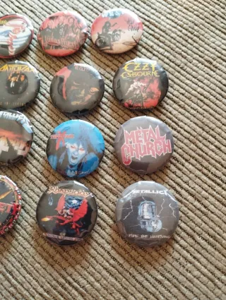 Lote 15 Chapas Heavy Rock Varias Bandas