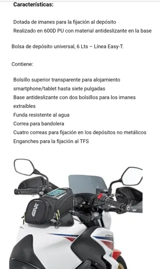 Bolsa depósito Givi EA106B magnética