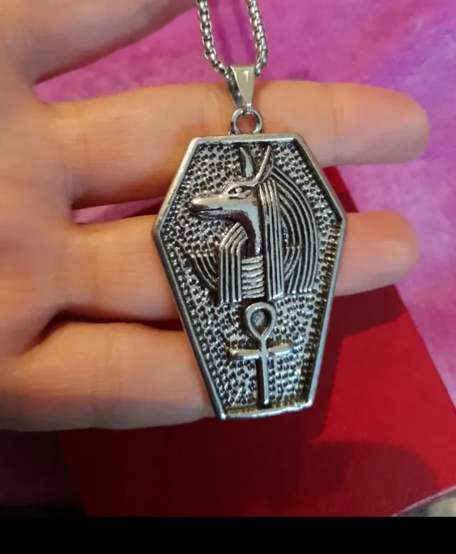 Colgante Anubis Egipcio Ankh Plata