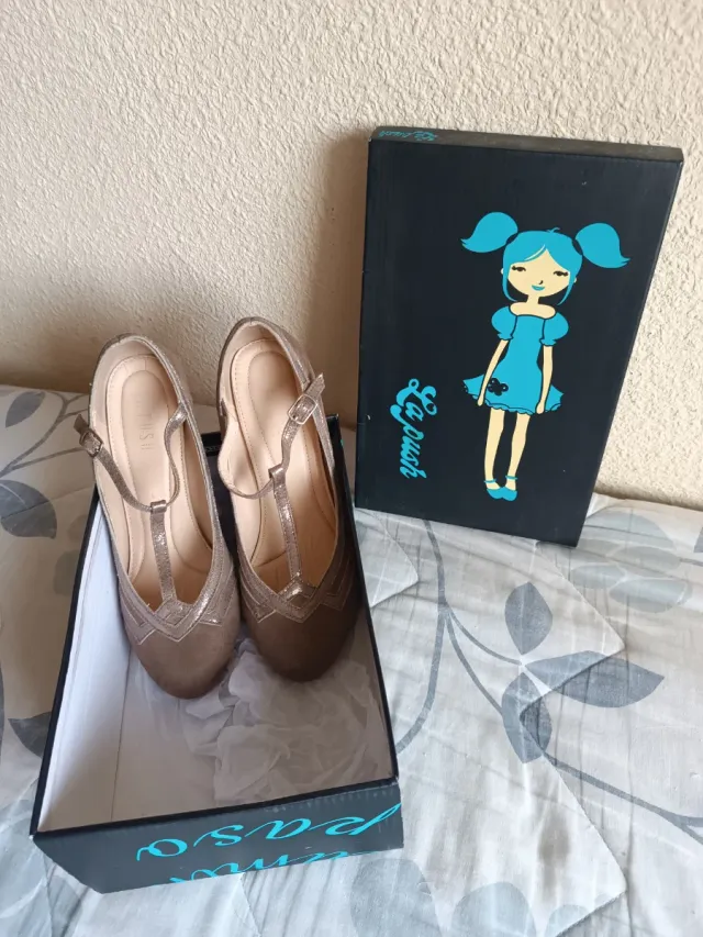 Zapatos tacón beige T39