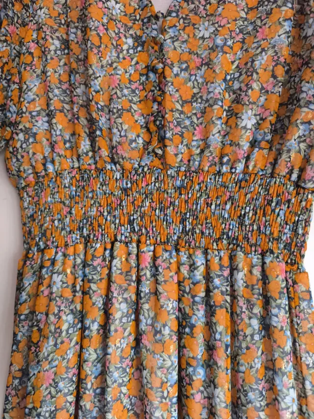 Vestido largo floral amarillo
